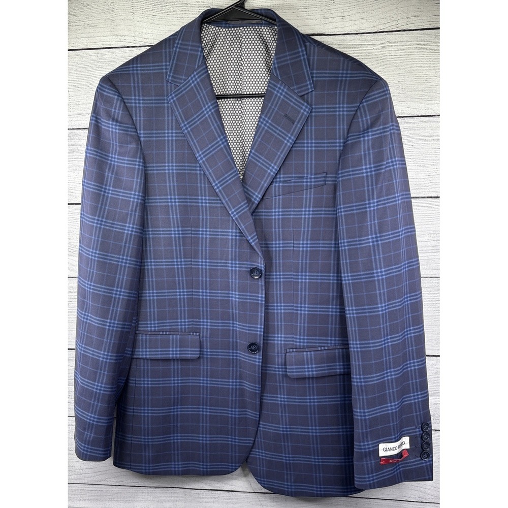 Stylishly Patterned Mens Plaid‎ Slim Fit Suit Gianco Ferro Premium Slim Fit